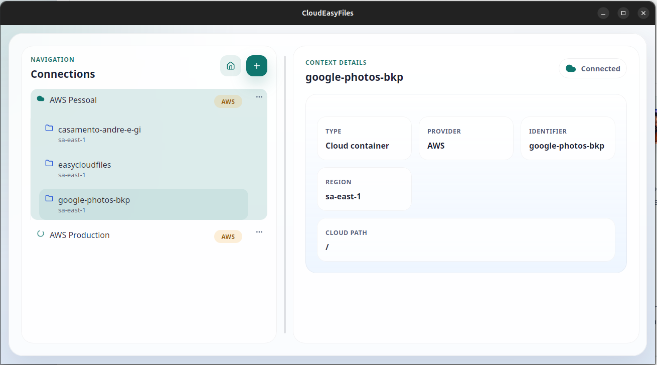 CloudEasyFiles application screenshot